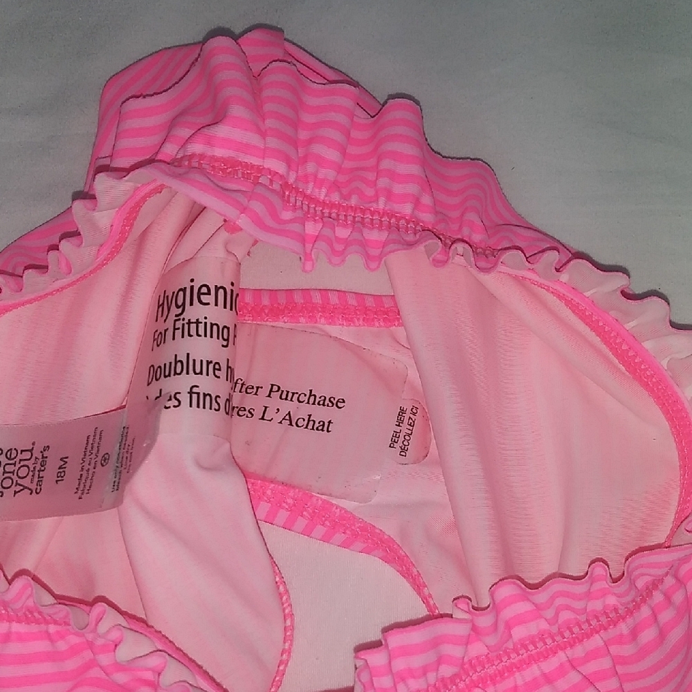 Pink Striped Ruffle Bikini Bottom - Picture 5 of 5